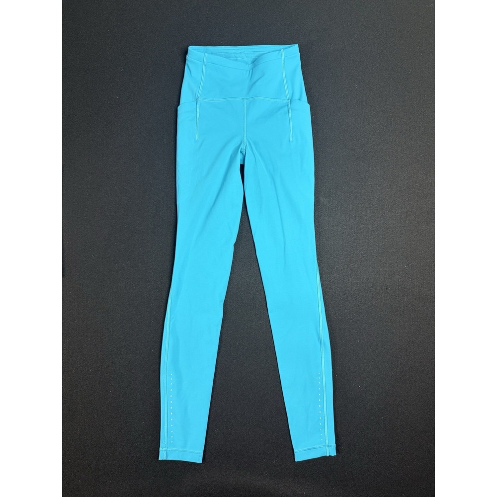 Lululemon Swift Speed High-Rise Leggings 28" Sz 2 Turquoise Teal Side Pockets
